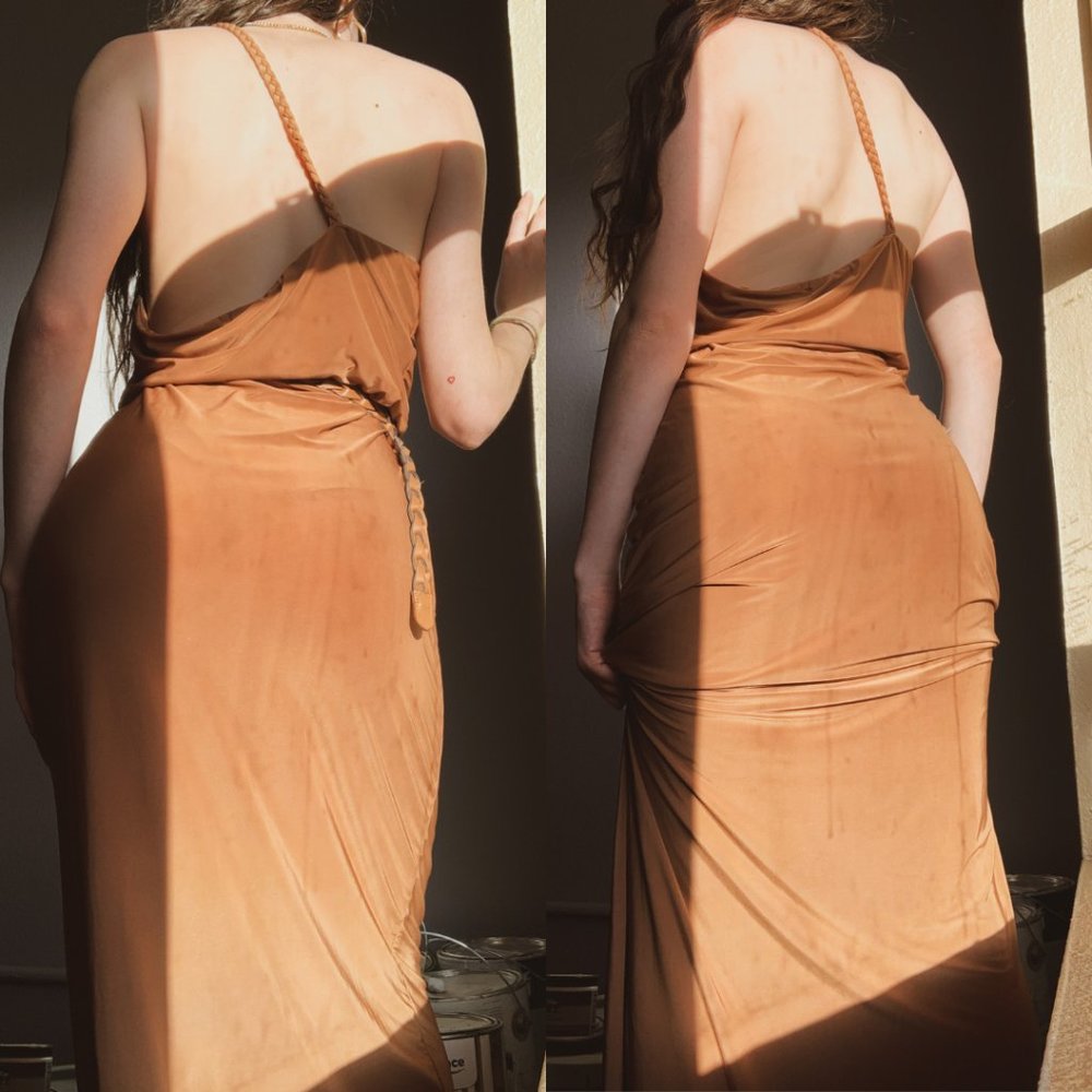 Beige One-Shoulder Maxi - Picture 4 of 4